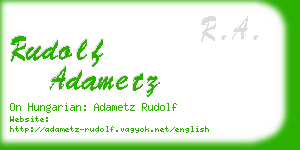 rudolf adametz business card